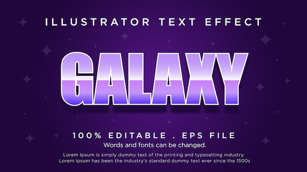 Galaxy 3d mockup bewerkbaar teksteffect