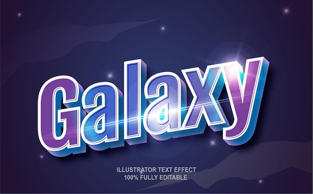 Vector galaxy 3d vector text effec