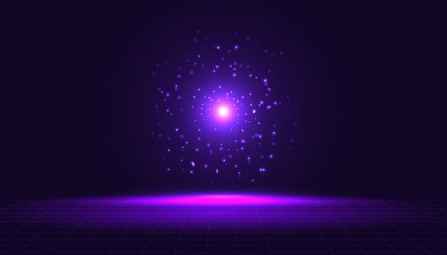 Vector galaxy abstract background light effect glowing design