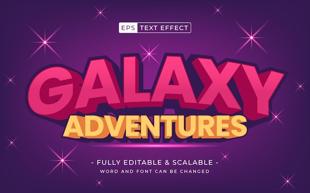 Vector galaxy adventure bewerkbare tekstruimte thema