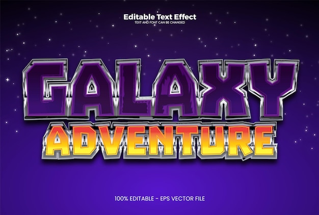 Galaxy adventure editable text effect in modern trend style