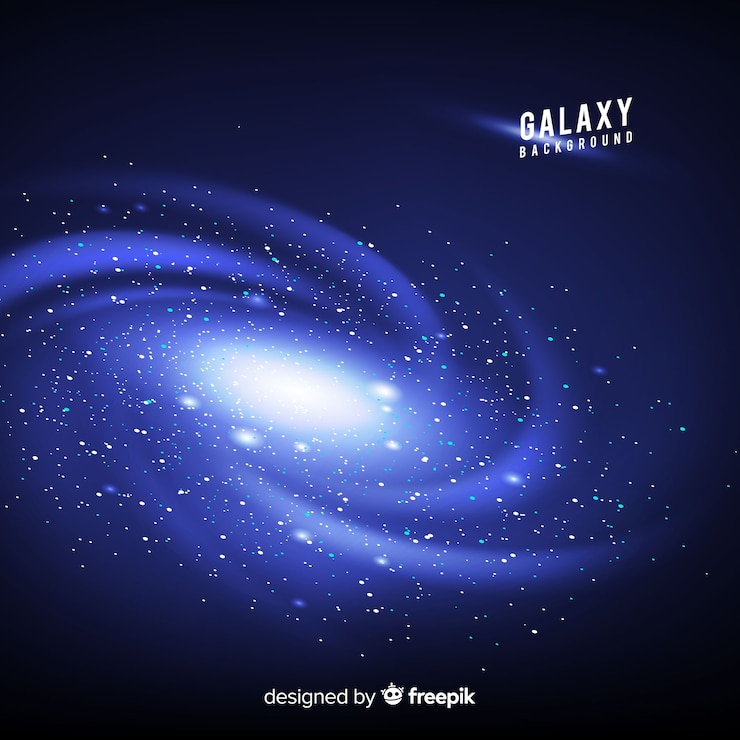 Vector 現実的なデザインのギャラクシーの背景