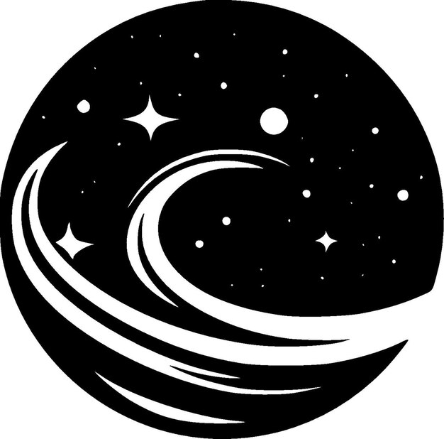 Vector galaxy black and white vector illustration