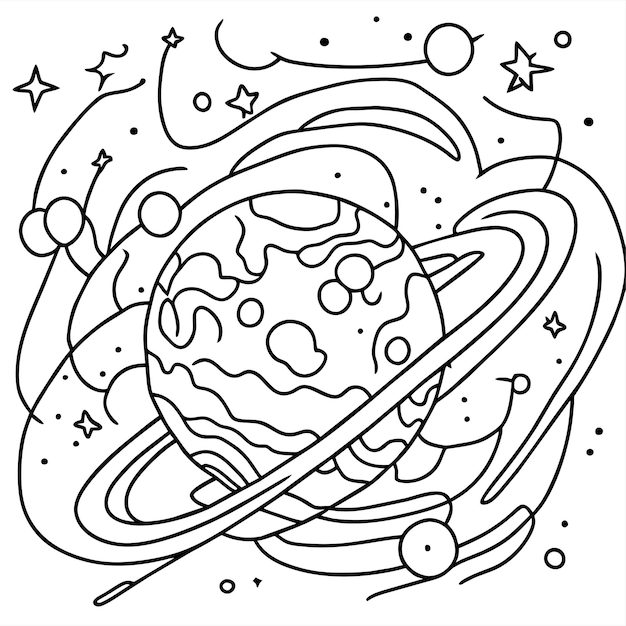 Vector galaxy coloring book for kids