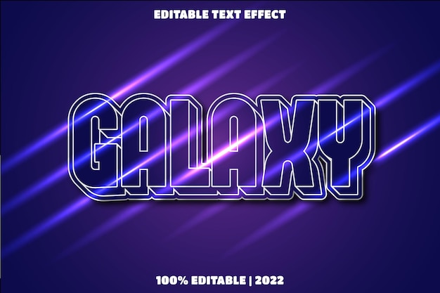 Galaxy editable Text effect 3 Dimension emboss neon style