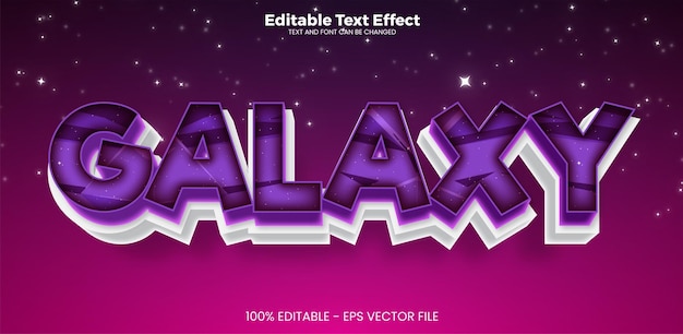 현대 트렌드 스타일의 Galaxy 편집 가능한 텍스트 효과