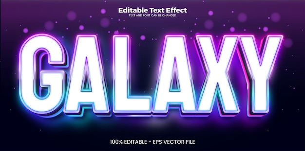 Galaxy editable text effect in modern trend style