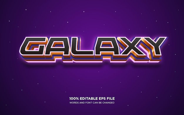 Vector galaxy editable text style effect