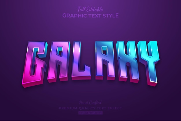 Стиль шрифта с редактируемым текстовым эффектом galaxy gradient