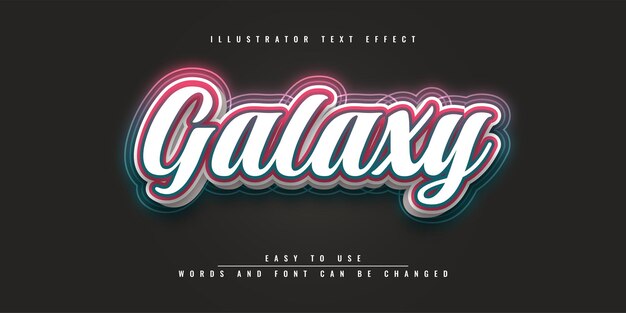 GalaxyIllustratorの編集可能な3Dテキスト効果テンプレートデザイン