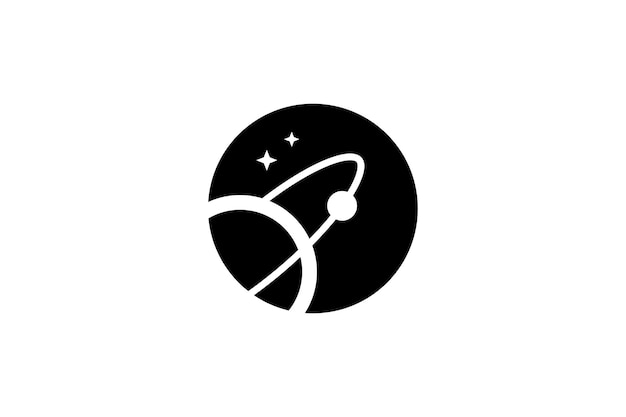 Vector galaxy logo design in outer space