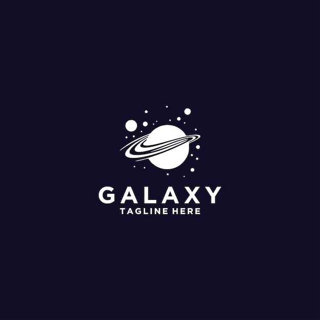 Vector galaxy logo with creative modern concept logoplanet orbits in round icon concept from space explora