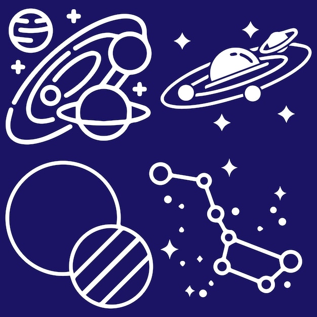 galaxy or planet elements vector