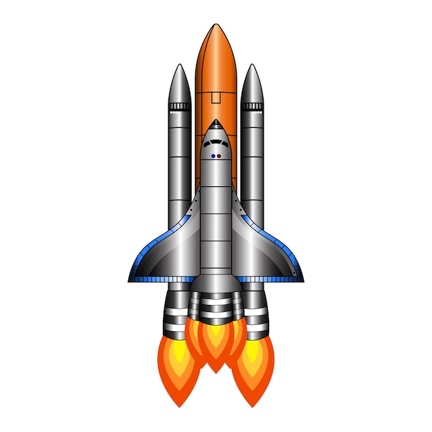 Vector galaxy rocket space