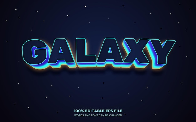 Galaxy Space 3D editable text style effect