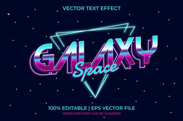 Вектор galaxy space text редактируемый текстовый эффект