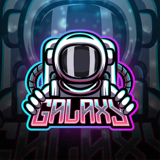 Galaxy sport mascotte logo ontwerp