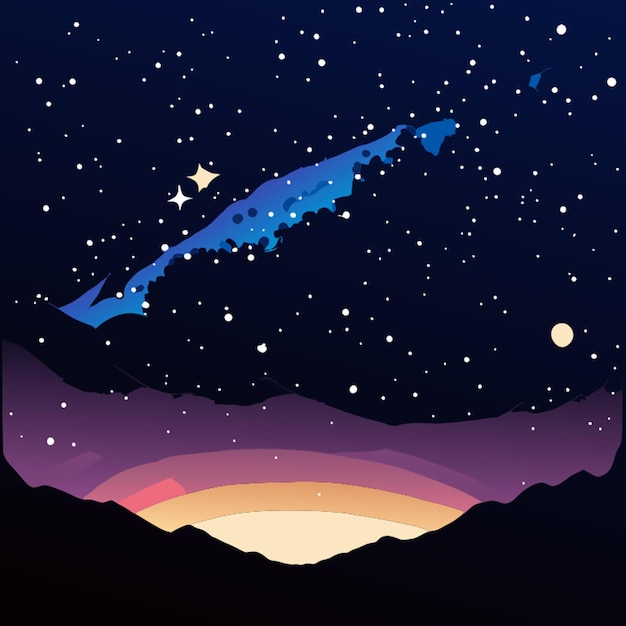 Vector galaxy starry sky stars night sky vector illustration