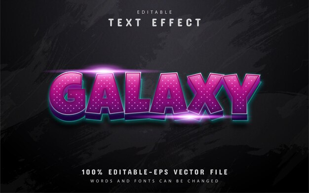 Vector galaxy text, purple gradient style text effect