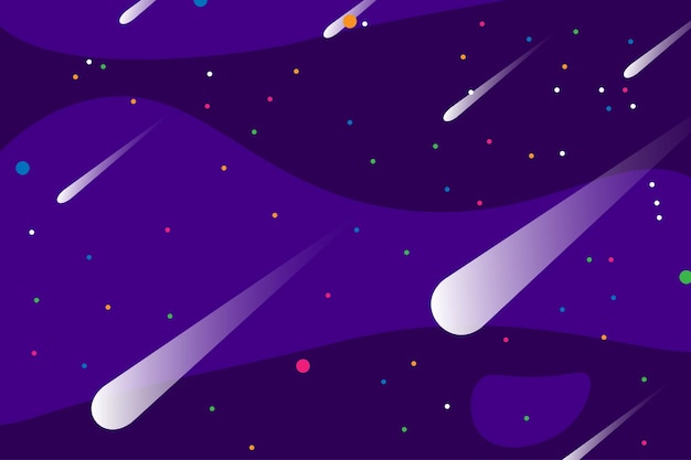 Galaxy vector with moon and starry background