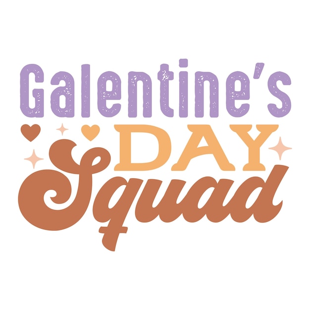 Vector galentine's day squad retro svg design