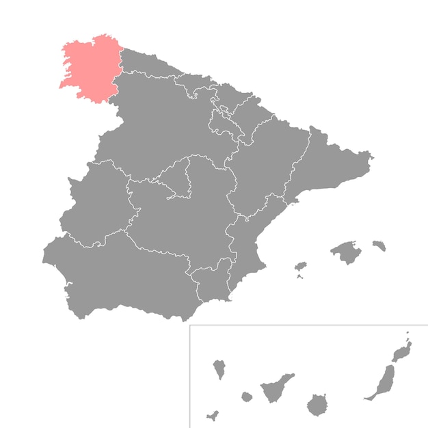 Galicia map Spain region Vector illustration