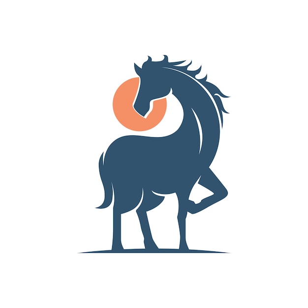 Illustrazione fredda di simbolo di cavallo equestre elegante galante
