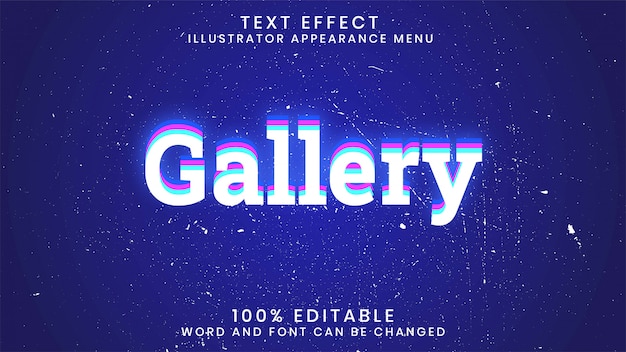 Gallery Editable Glowing Text Effect Style Template