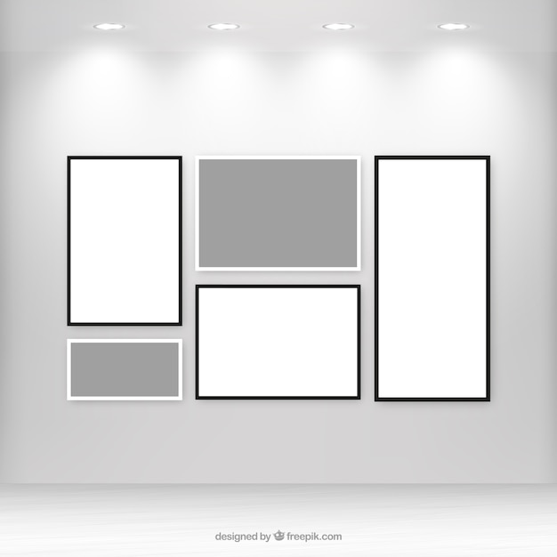 Gallery with blank canvas