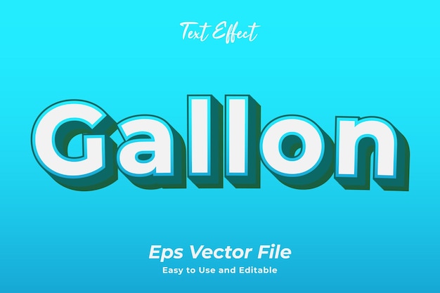 Gallon Text effect. Editable and easy to use. Premium vector