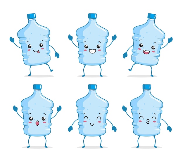 Gallon waterfles Kawaii Cartoon afbeelding