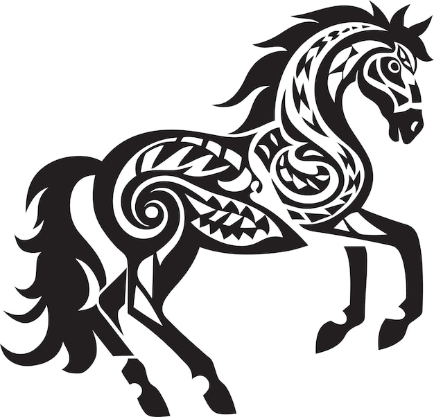 Gallop Glory Iconic Horse Vector Dynamic Equus Horse Iconic Emblem (Iconisch embleem van het paard)