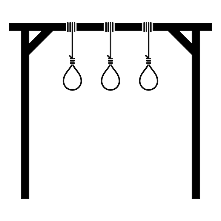 Vector gallows icon isolated on white background