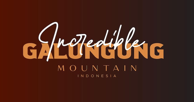 Galunggung Indonesia typography dark background template