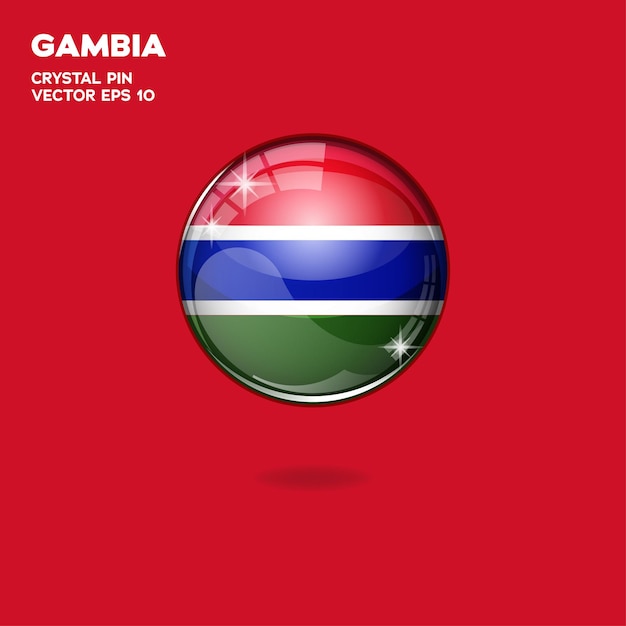 Gambia Flag 3D Buttons