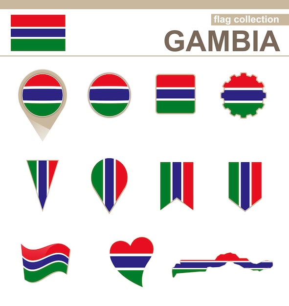 Gambia flag collection, 12 versies