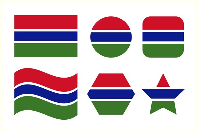 Gambia flag simple illustration for independence day or election. Simple icon for web