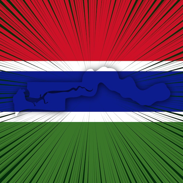 Vector gambia independence day map design