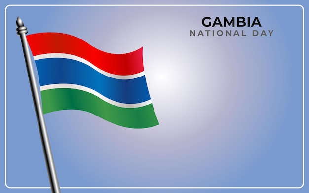 Gambia national flag isolated on gradient color background