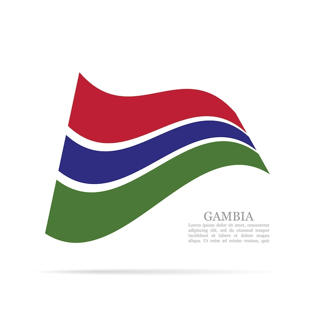 Gambia nationale vlag zwaaien vector icon