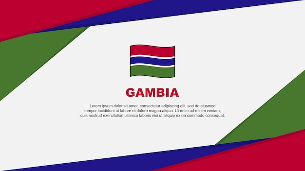 Gambia Vlag Abstracte Achtergrond Ontwerpsjabloon Gambia Onafhankelijkheidsdag Banner Cartoon Vector Illustratie Gambia