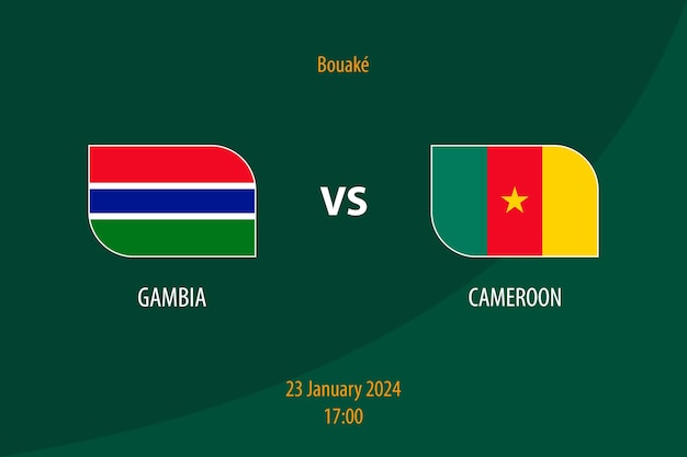 Gambia vs cameroon football scoreboard broadcast template