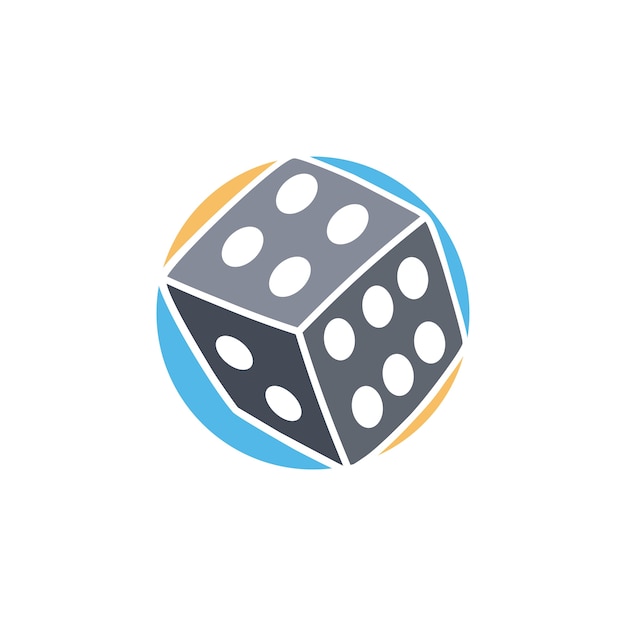 Vector gamble dice icon simple flat logo vector