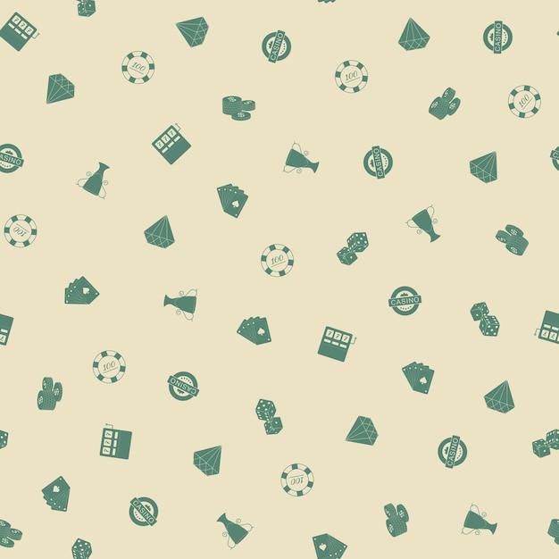 Gambling hand drawn Seamless Pattern Background