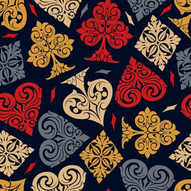 Vector gambling vintage seamless pattern