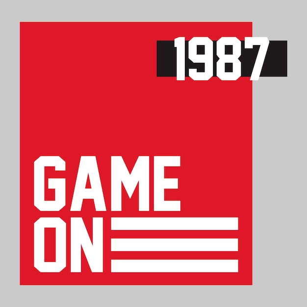 Vettore gioco del 1987 slogan sport print