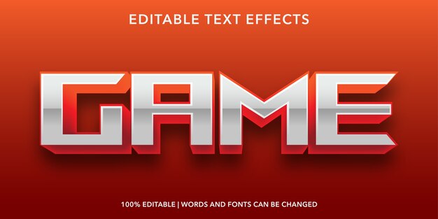 Game 3d Style Editable Text Effect