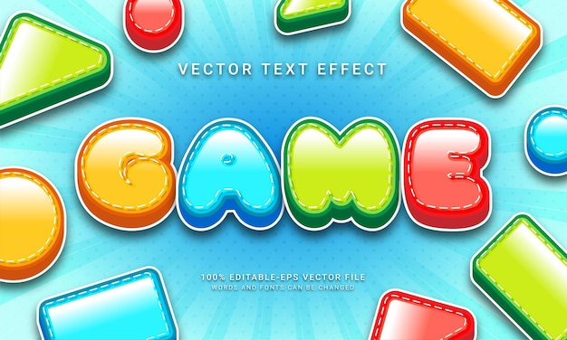 Game 3D-tekststijleffect-thema