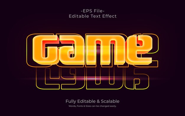 Game 3D Text Effect Volledig bewerkbare vector