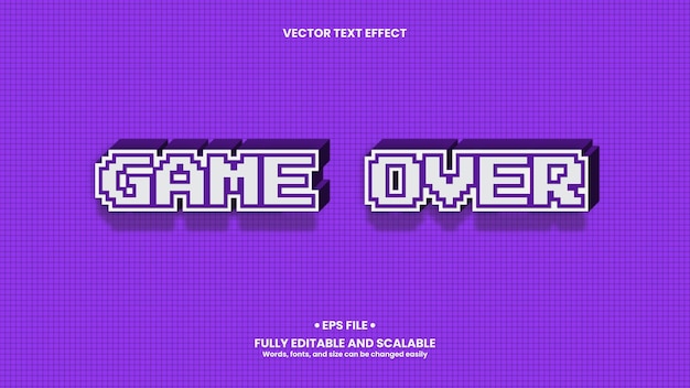 Game over 3d text effect